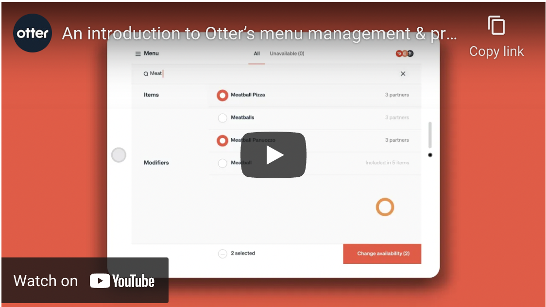 An introduction to Otter's menu management solution.