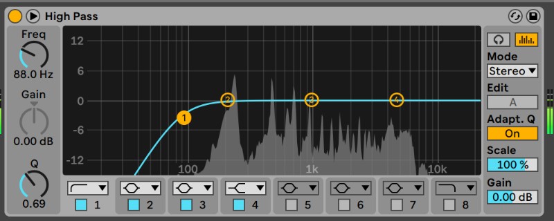 high pass voor subtractieve eq