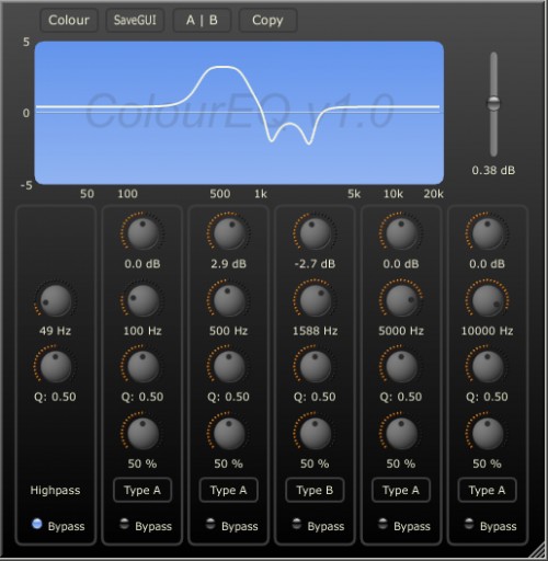 colore dei plugin di equalizzazione vocale