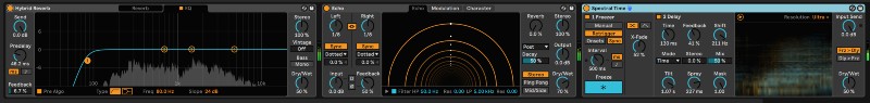 Riverbero ibrido, eco e tempo spettrale di Ableton Live