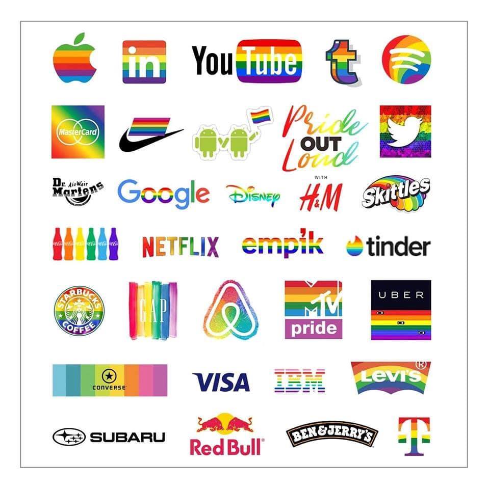 CSR - companies logos rainbow marketing. Drives sales?