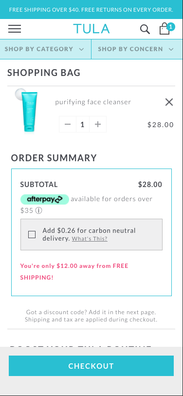 Tula how much more for free shipping mobile