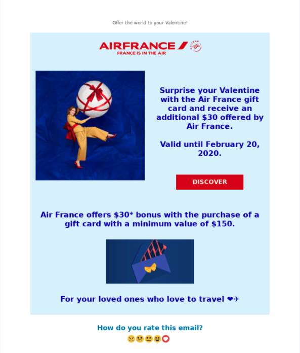 AirFrance gift cards