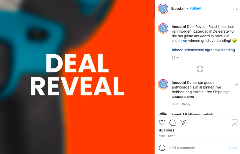 Deal Reveal on Instagram