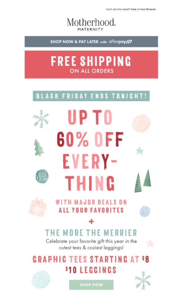 Black Friday offer from Destination Maternity