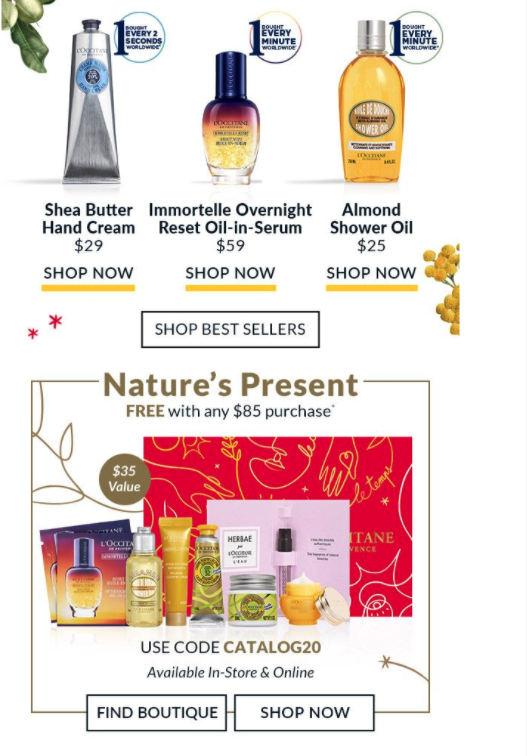L'Occitane black friday campaign