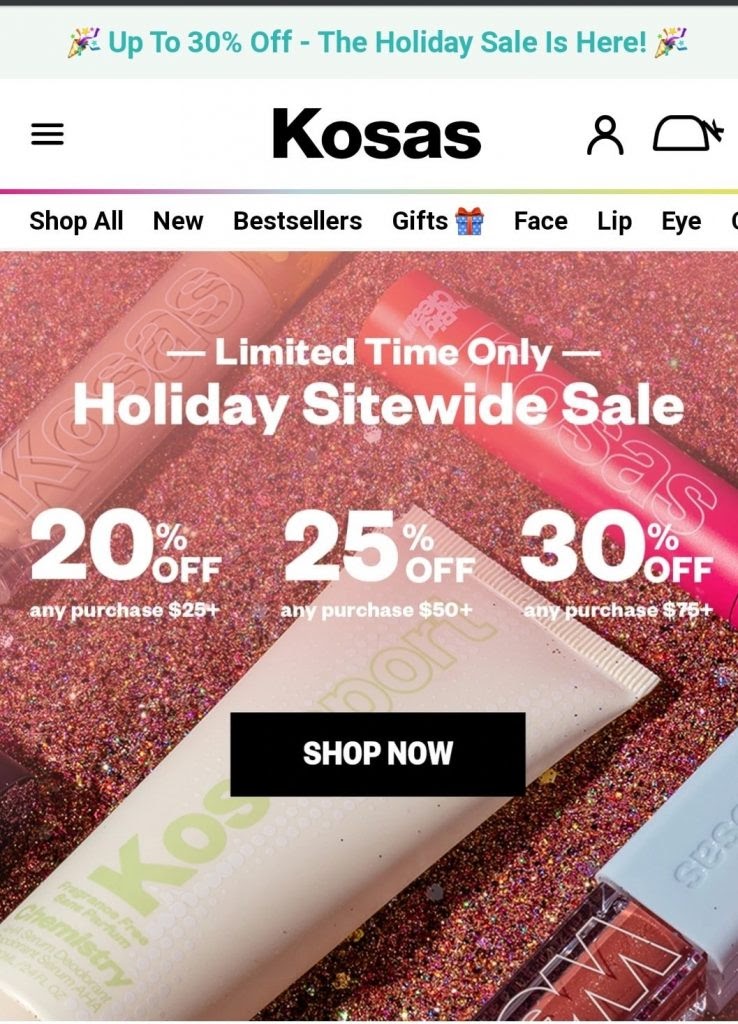 kosas black friday marketing campaign 2020