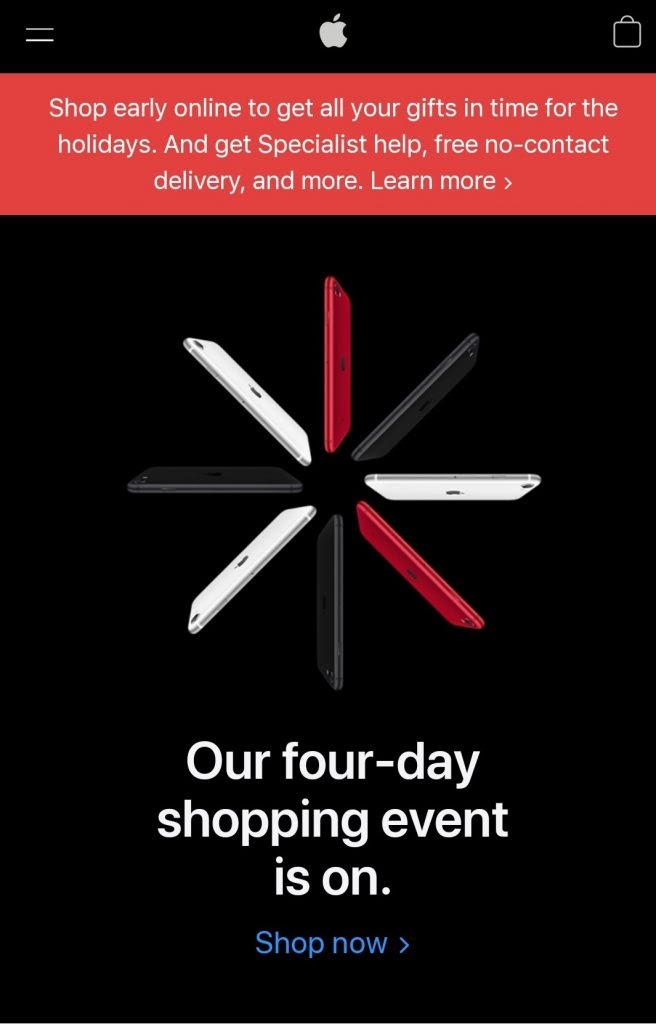 black friday marketing campaign 2020 by Apple