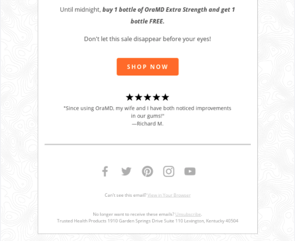 Trusted Health products Halloween campaign – Email message