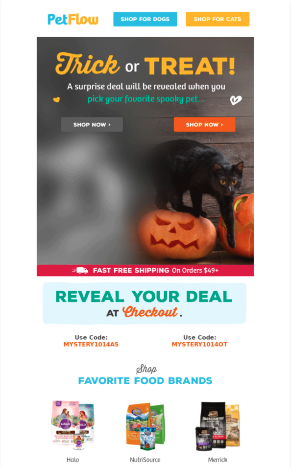 PetFlow Mystery deal for Halloween