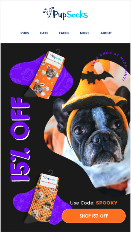 Pup Socks 15% off for Halloween