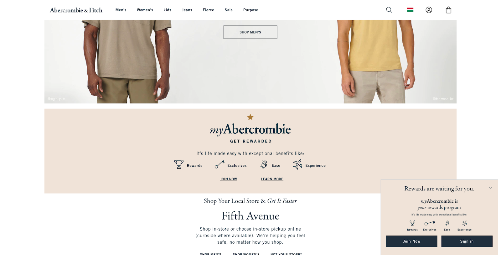 Abercrombie & Fitch myAbercrombie loyalty program