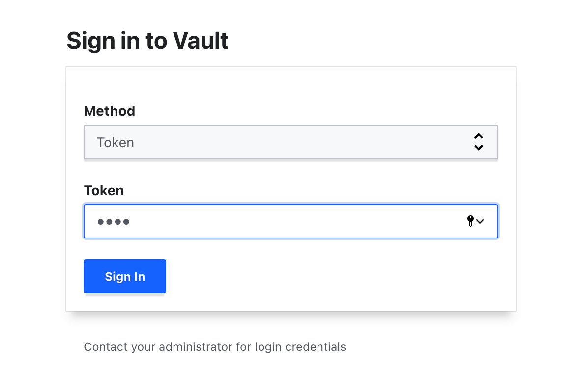 Vault Sign In Screen