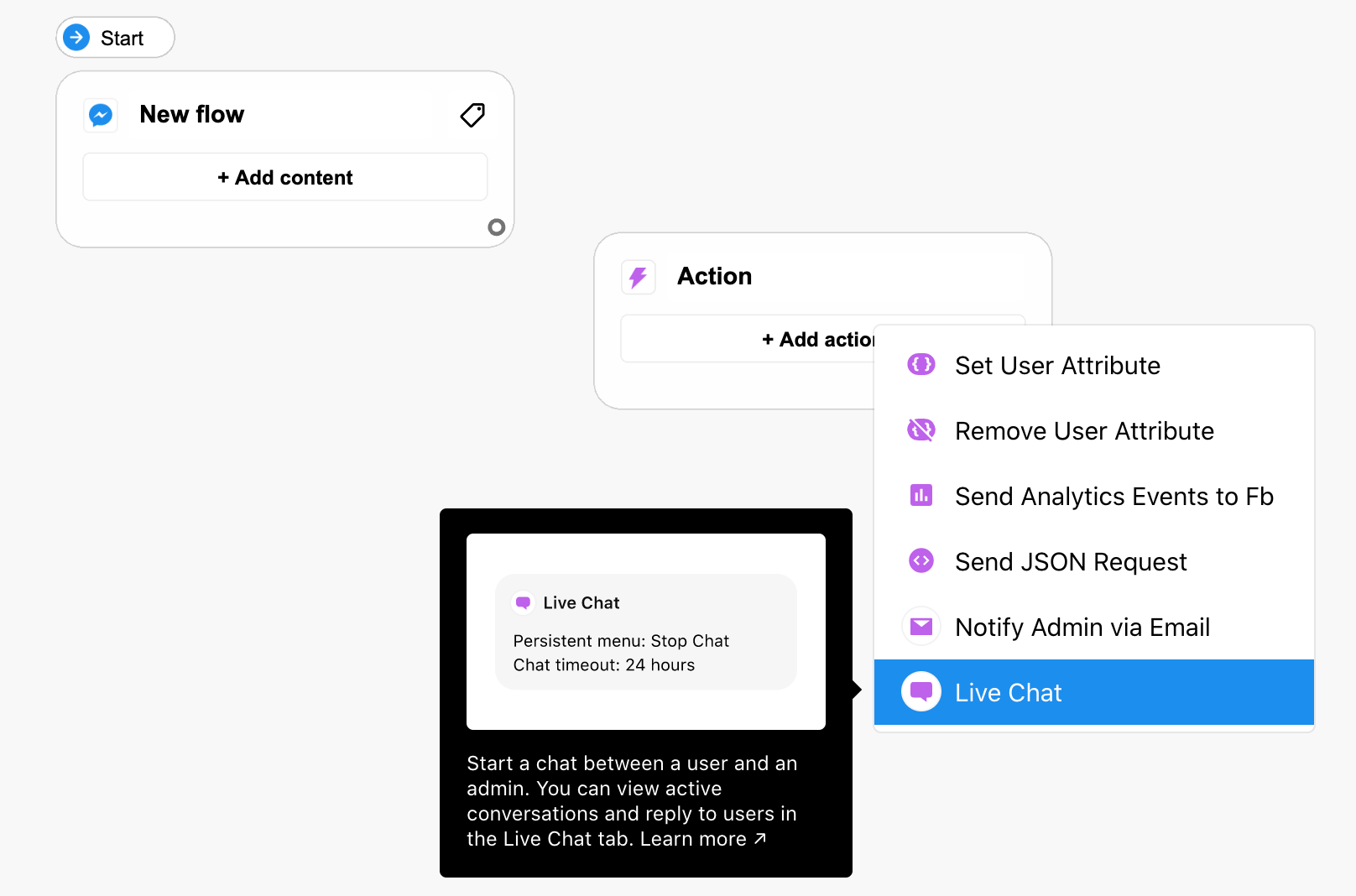 Live chat in chatbot