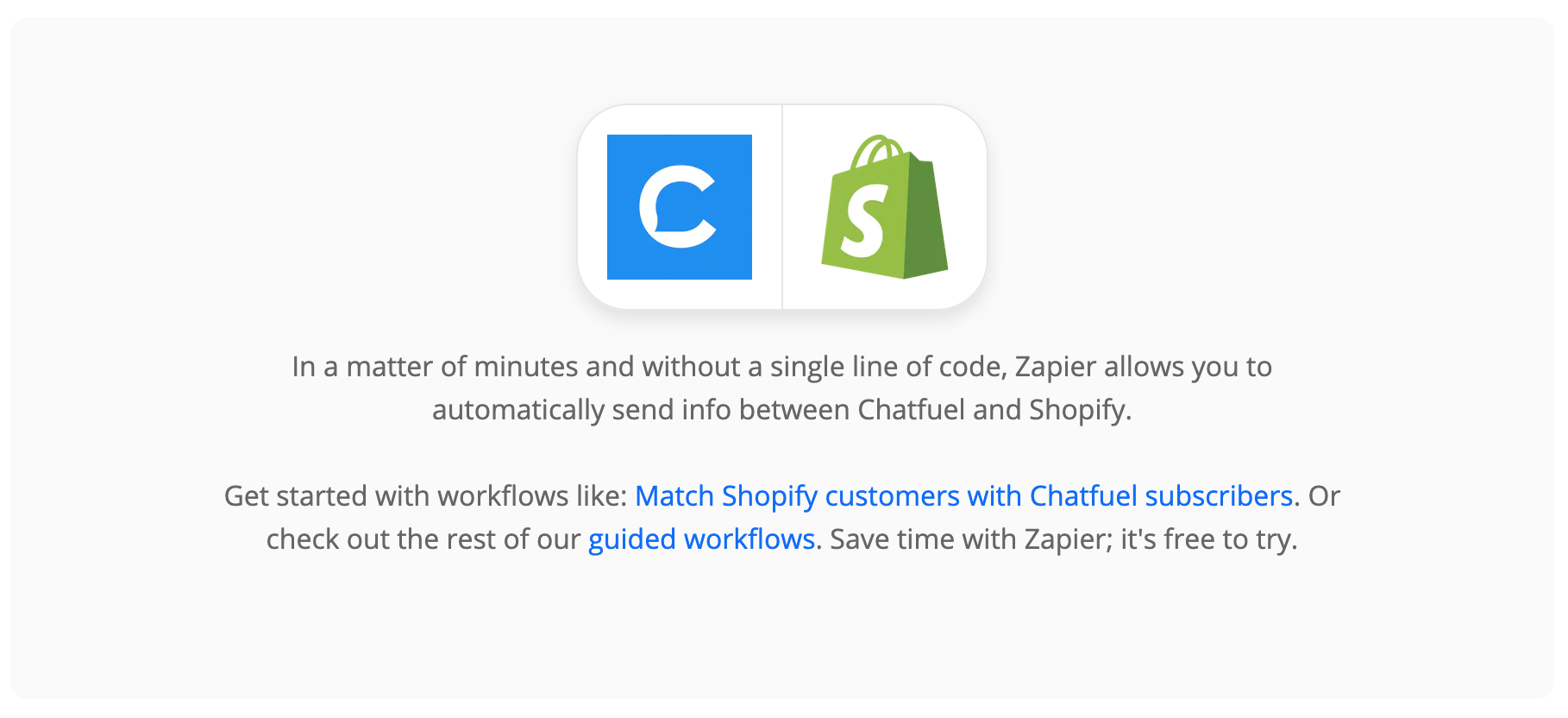 chatfuel shopify