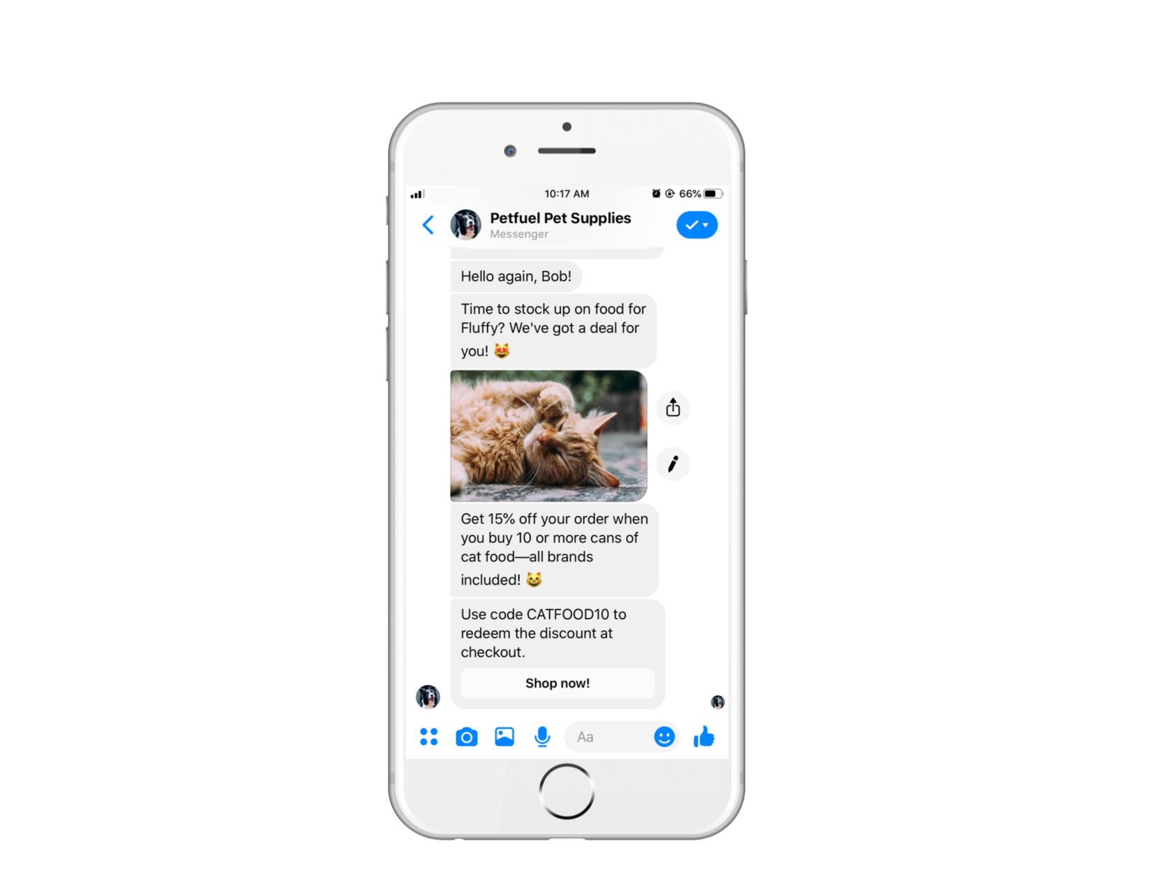 Volume discounts for customers within chatbots