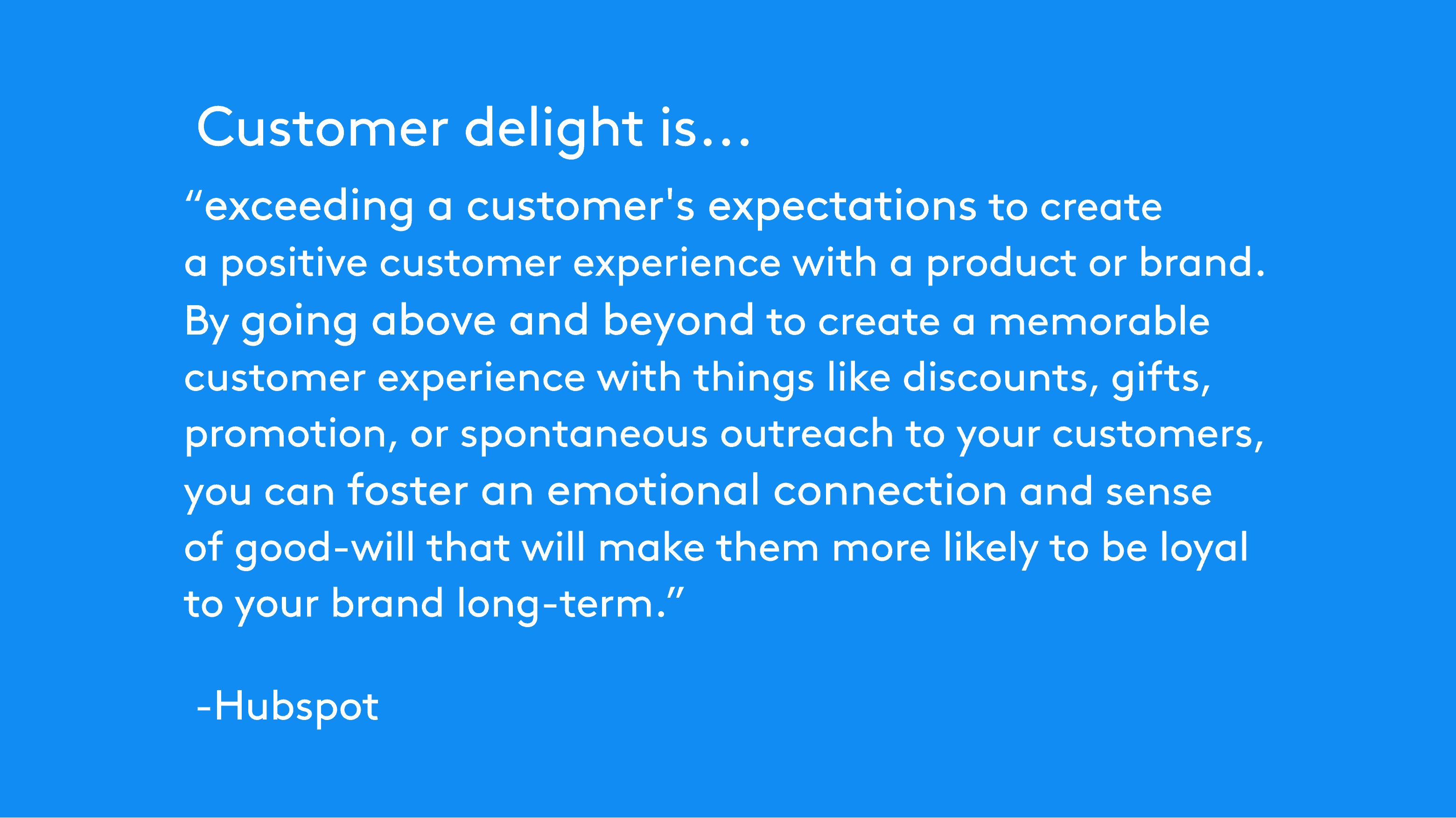 Hubspot about Customer delight