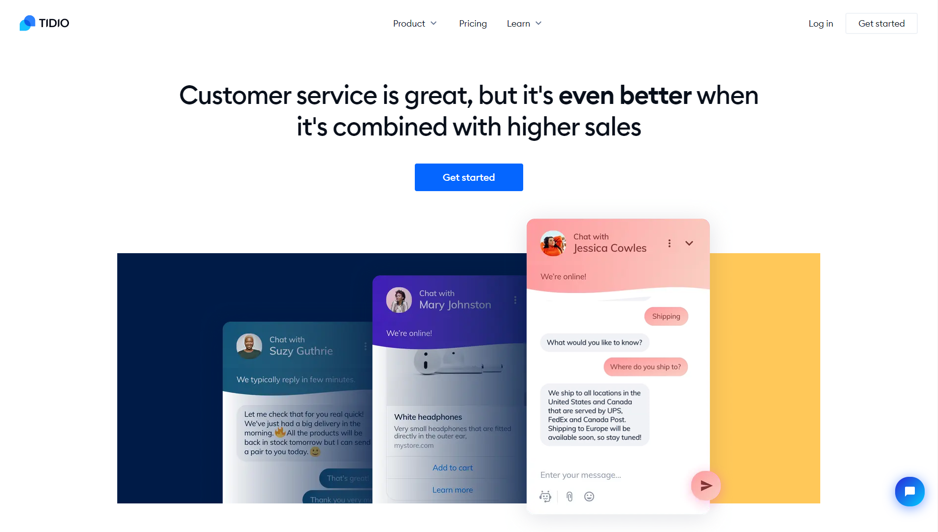 Tidio landing page
