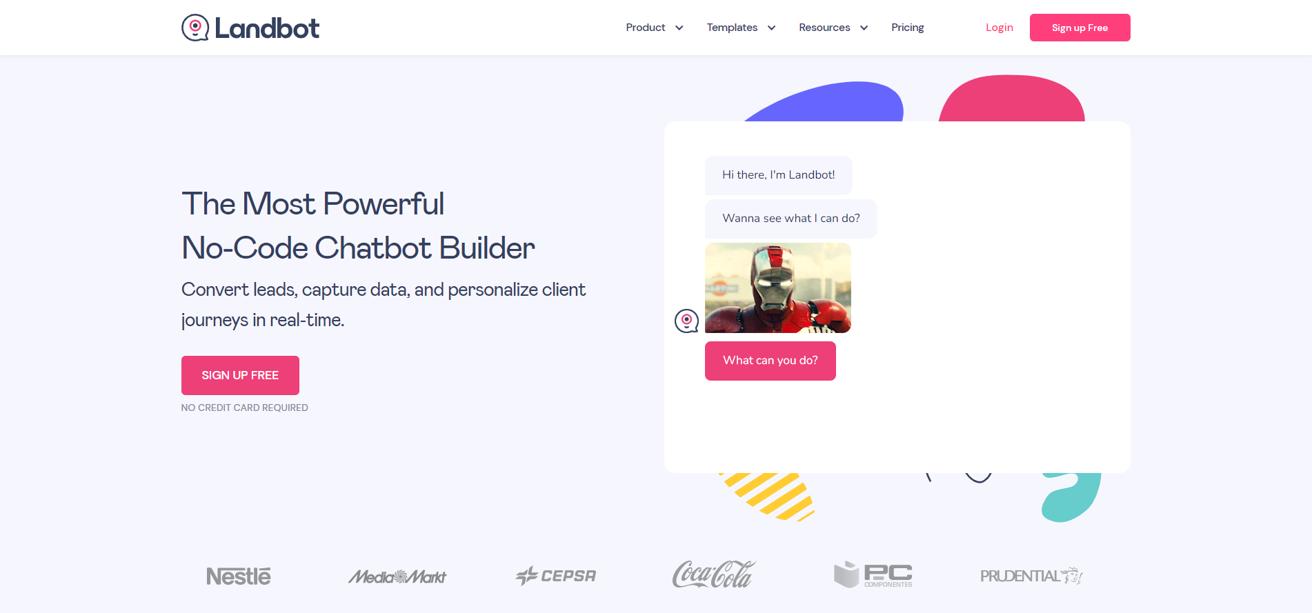 Landbot landing page