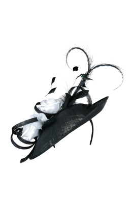 Morgan and Taylor - Cheryl Fascinator - Front - Black and White