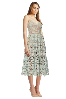 Self Portrait - Azalea Lace Midi Dress - Mint - Front