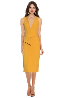 Premonition - Dynasty Midi Dress - Mango Yellow - Front