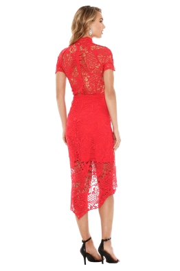 Thurley - Bed Of Roses Lace Dress - Red - Front