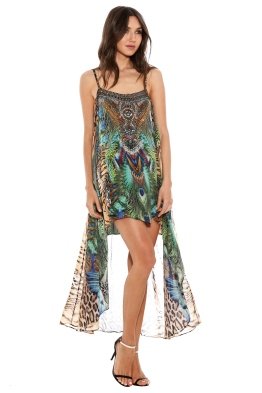 Camilla - Roar of the Wild Sheer Overlay Dress - Front - Prints