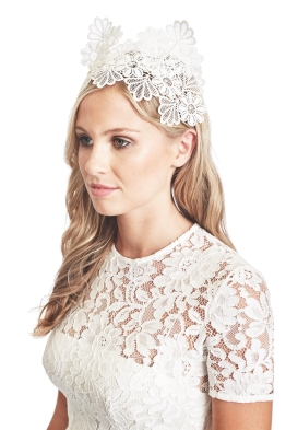Morgan and Taylor - Aisha Black Fascinator - White - Front