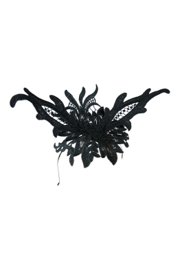 Morgan and Taylor - Valencia Lace Fascinator - Black - Front
