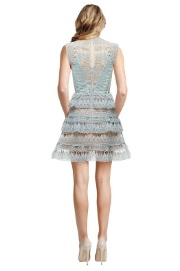 Self Portrait - Teardrop Guipure Paneled Mini Dress - Front