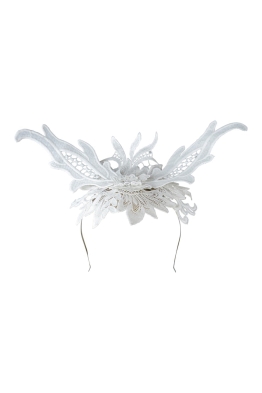 Morgan & Taylor - Valencia Lace Fascinator - White - Front