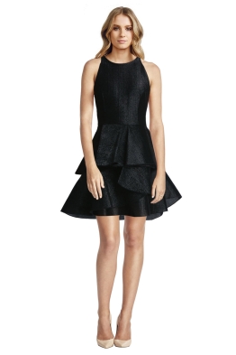 Alex Perry - Natalie Glitter Halter Ruffle Mini
