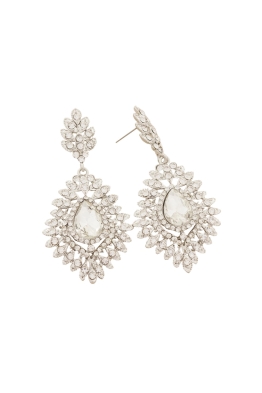 Adorne - Jewelled Teardrop Diamante Fan Edge Earring
