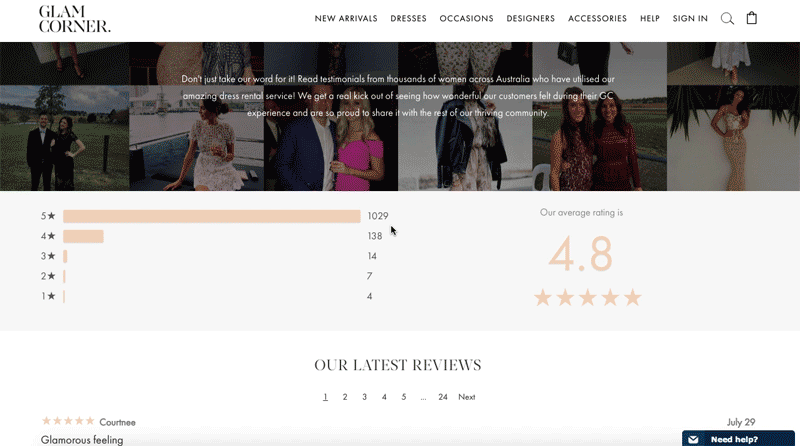ratings and reviews