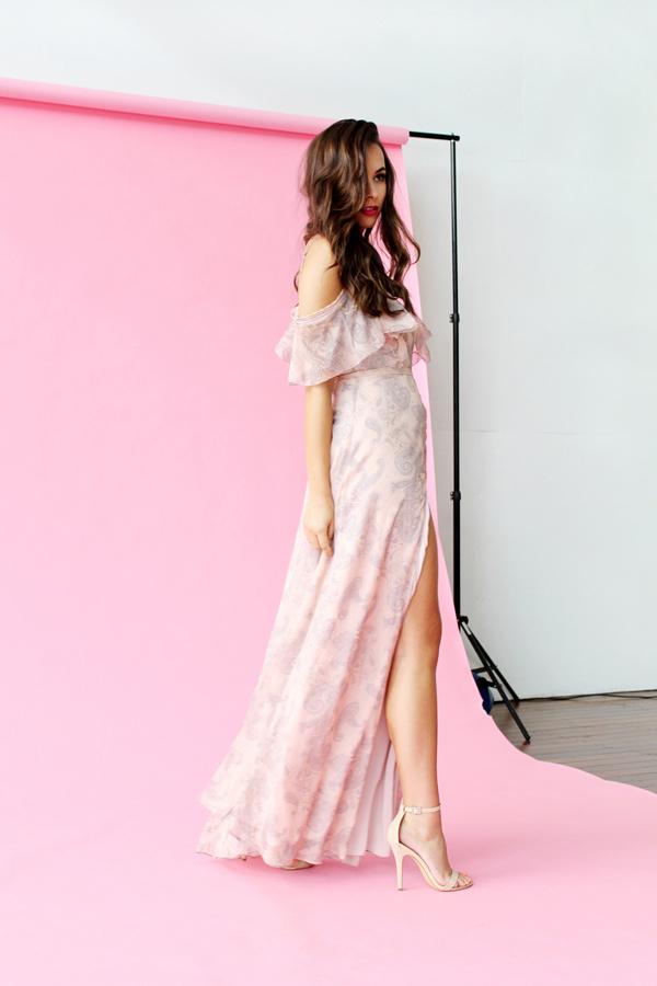 Monika Radulovic wearing our The JetSet Diaries Sublime Illusion Maxi Dress