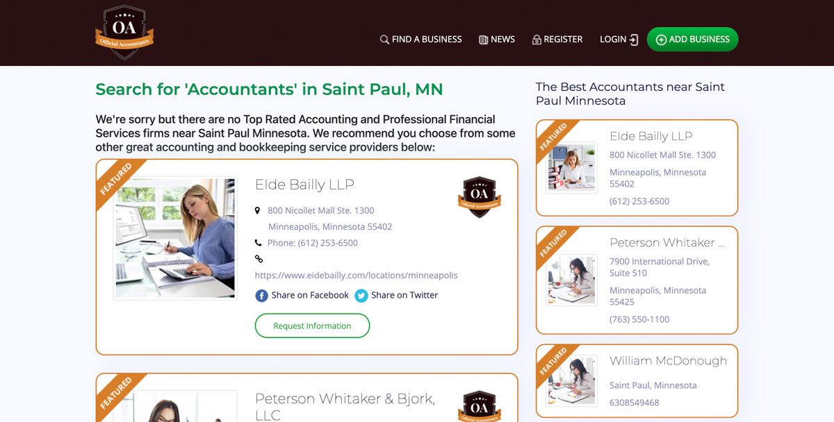 officialaccountants.com search page