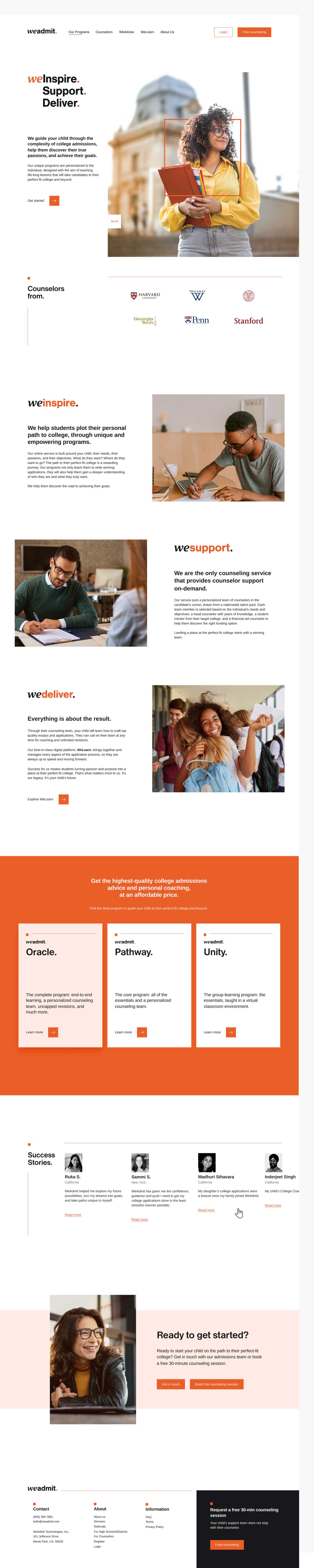 weadmit homepage designed by zypsy