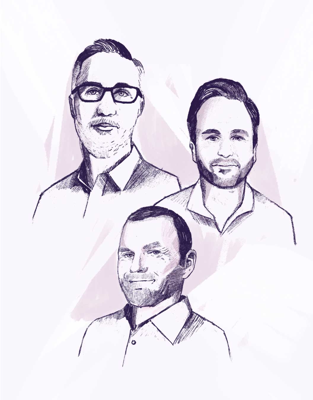 Tommy McClung, Erik Landerholm and David Giffin illustration