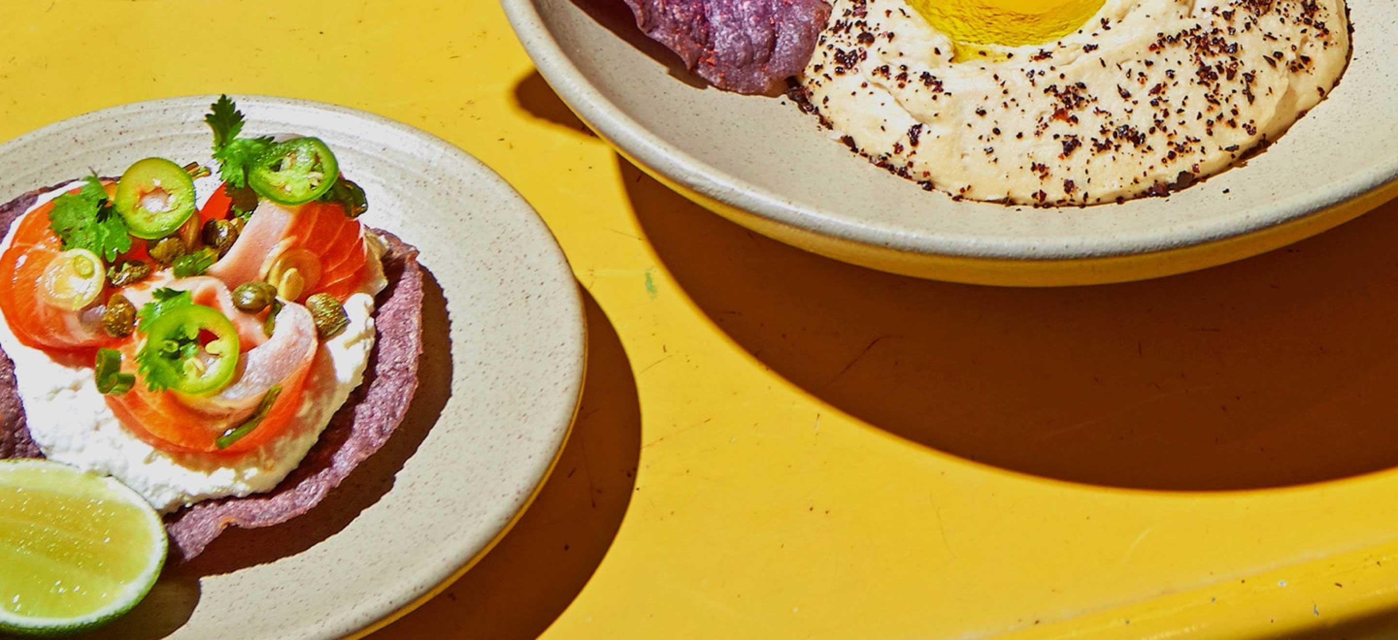 chomp plates with food