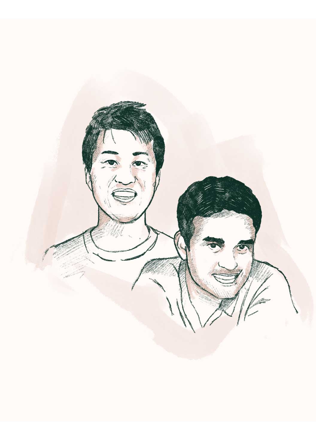 Leo Sanada and Pradeep Gaddam sketch illustration
