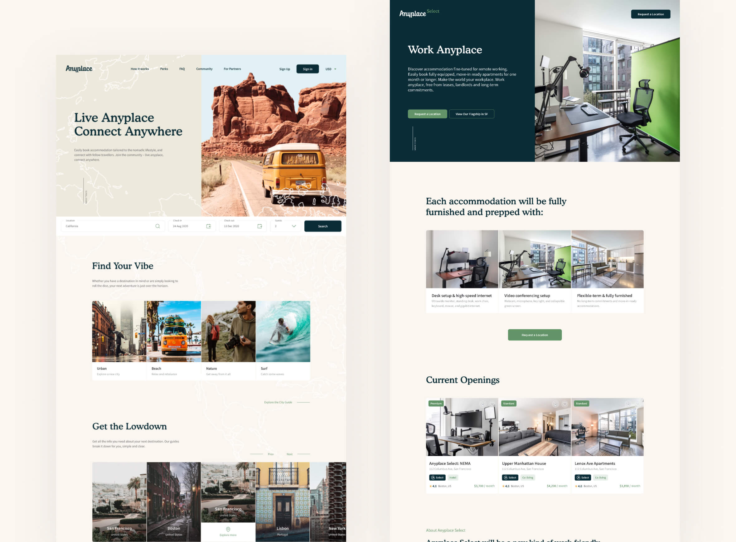anyplace homepage design by zypsy