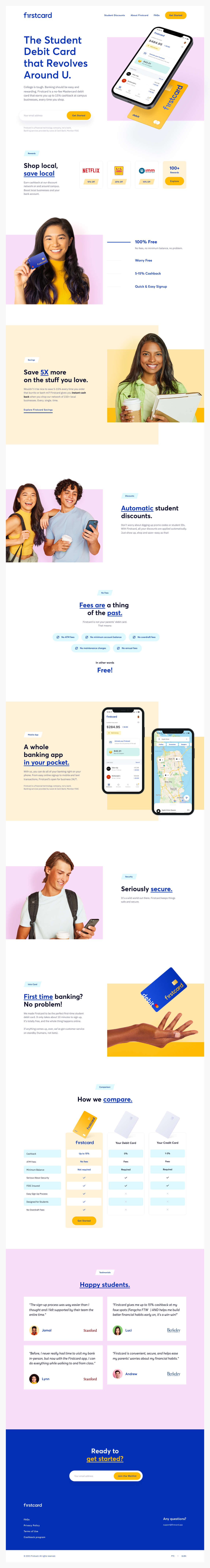 Firstcard Homepage design by Zypsy design team