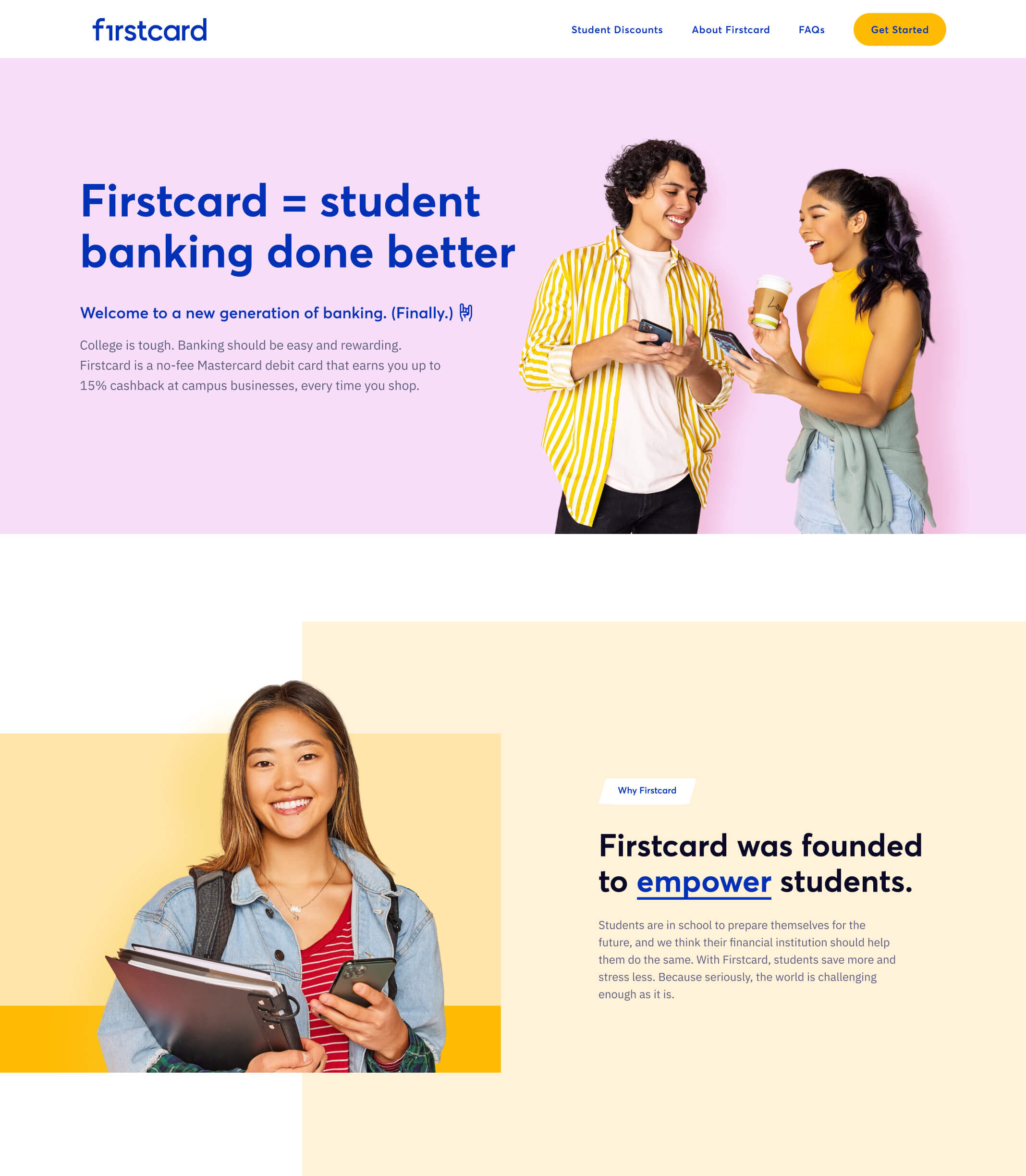 Firstcard About page design by Zypsy design team