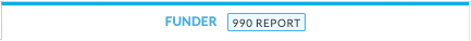Funder tab with 990 report specified