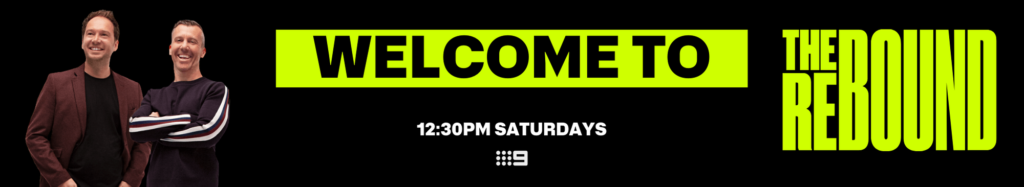 Section banner. Reads: Welcome to the Rebound, 12:30PM Saturdays on Channel Nine