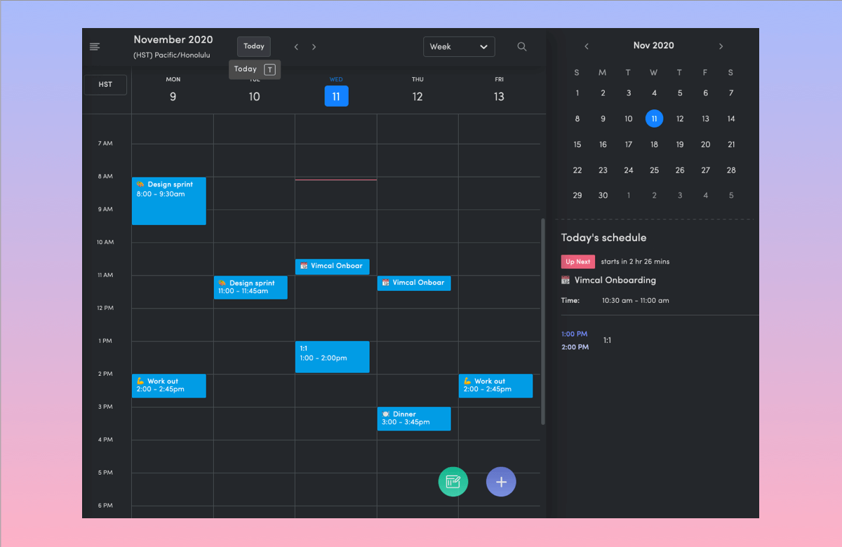 Vimcal top calendar example