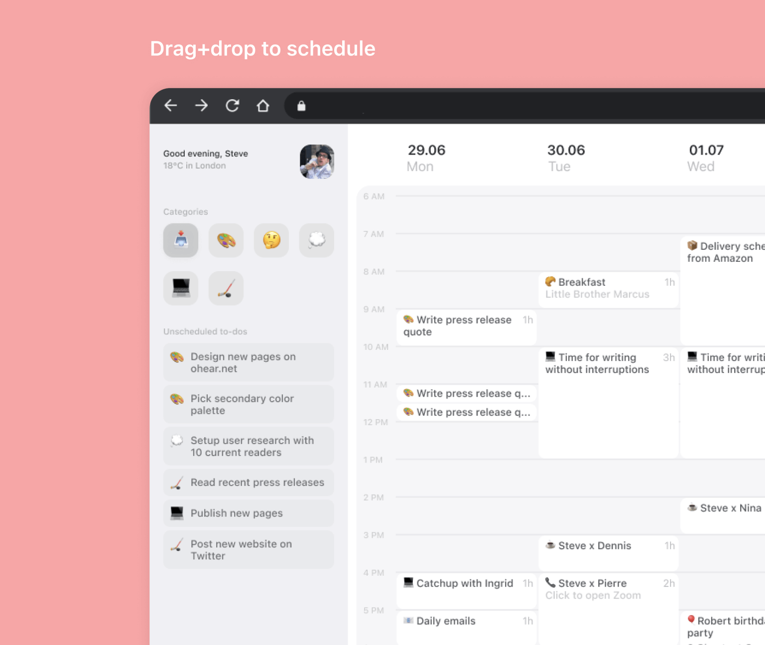 Amie next-gen calendar