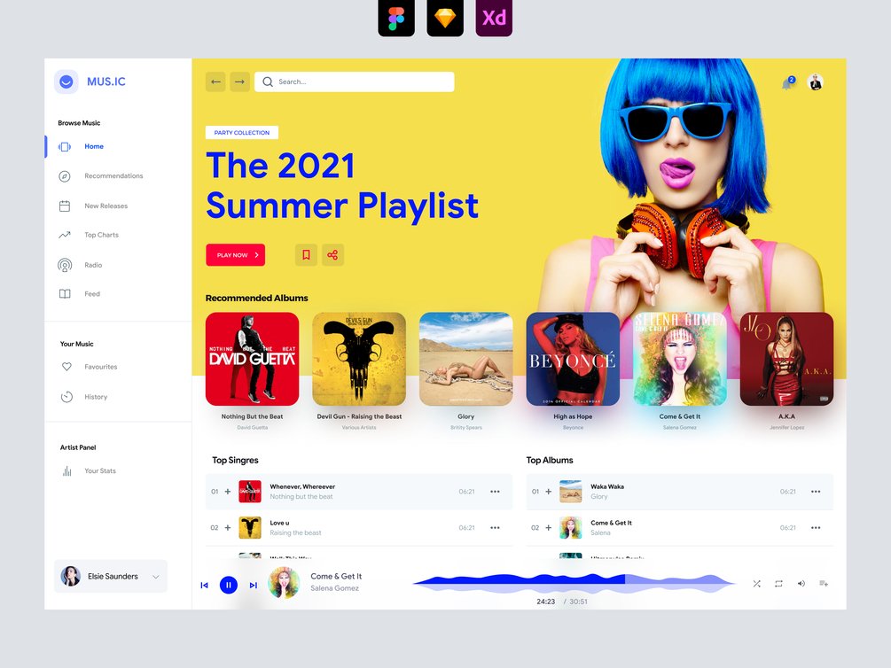 Music Dashboard UI Concept
