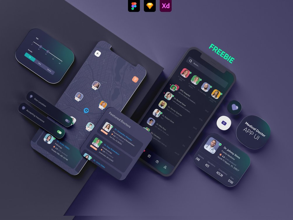 Doctor Finder App - Freebie